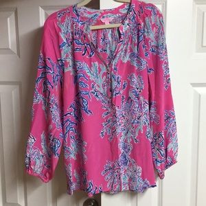 Pink Lilly Pulitzer Long Sleeve Blouse